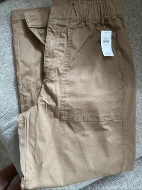 GAP Relaxed Elastic Waist Pants in Tan